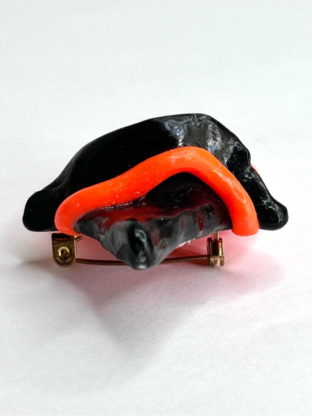 Halloween Pumpkin Witch Hat Brooch Orange Black Jack O Lantern Pin